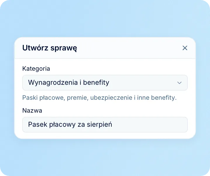 Sprawa przypisana według kategorii