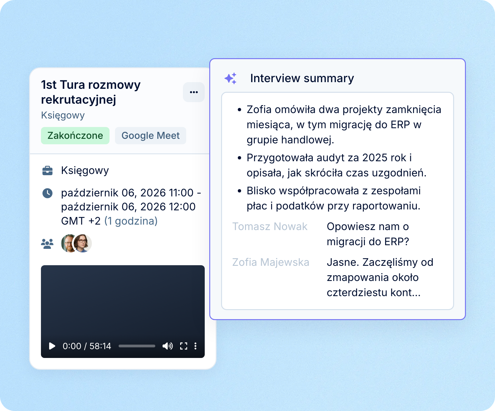 Nagranie i podsumowanie AI po rozmowie