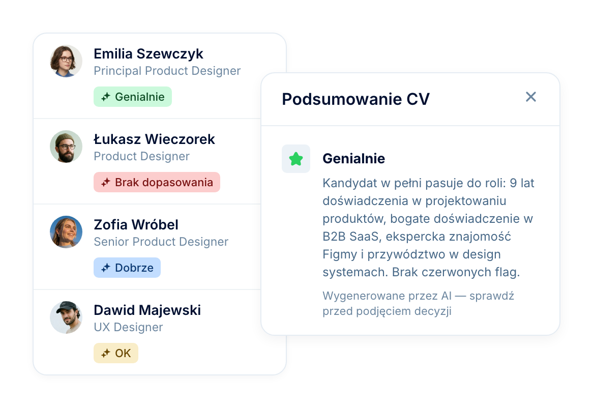 Screening CV z AI dla rekruterów