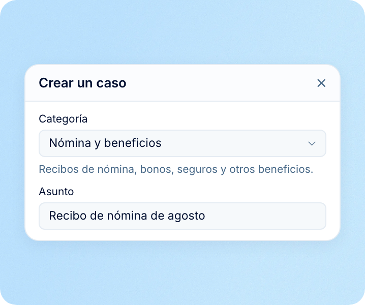Un caso, asignado por categoría