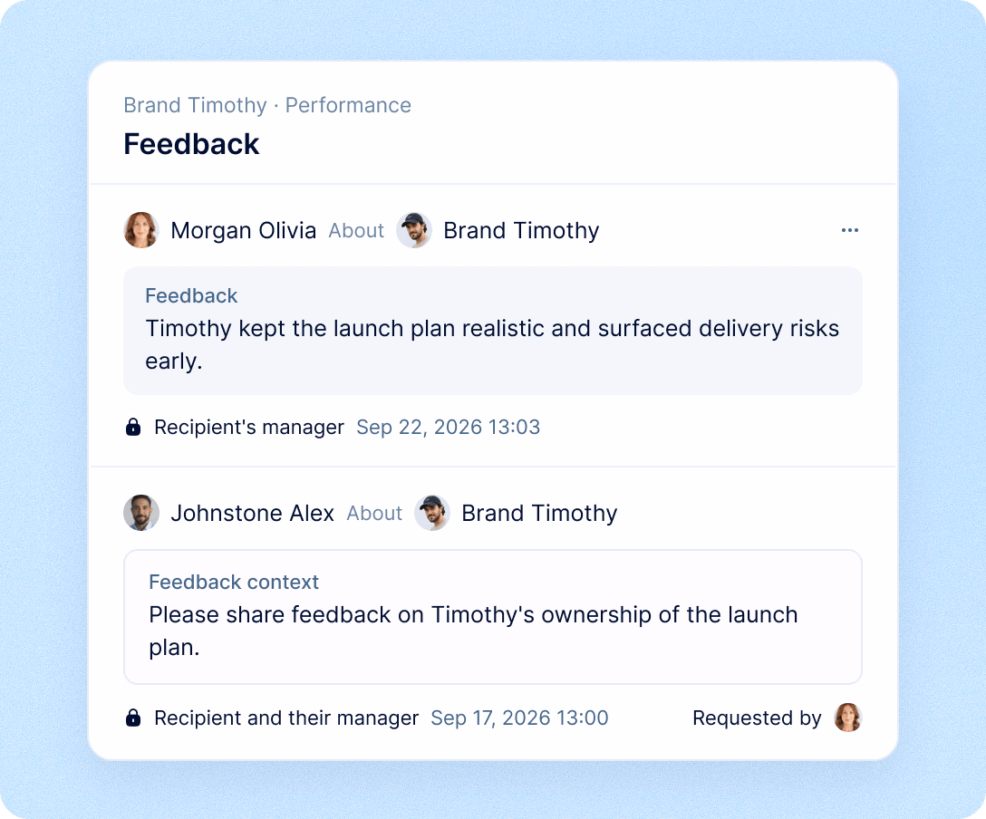 Start every review with the feedback already in one place