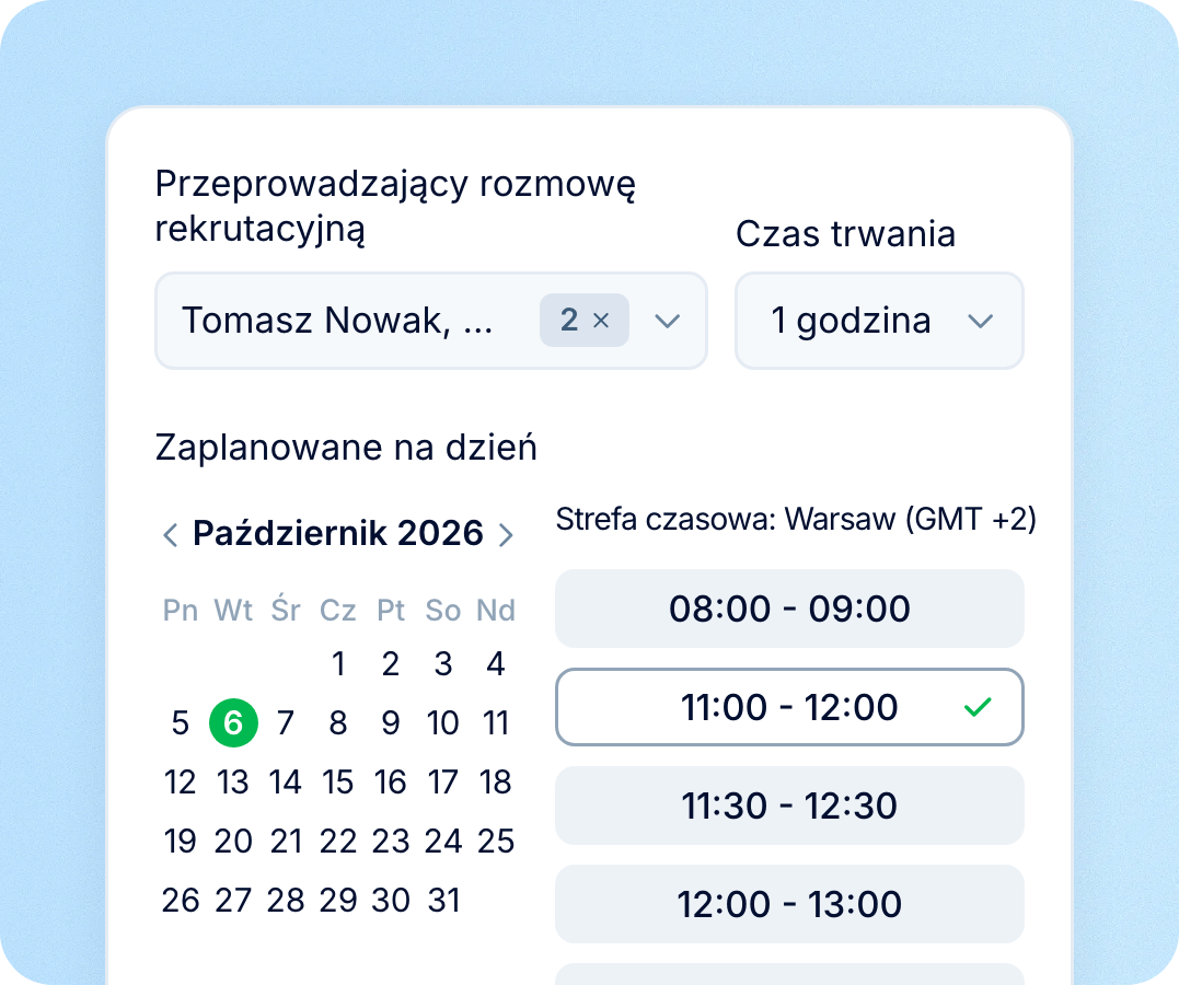Prowadzący rozmowę i wolny termin