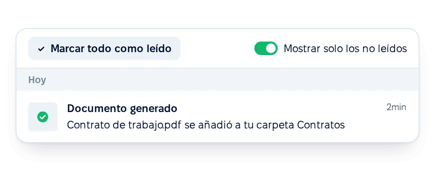 Avisos de nuevos documentos