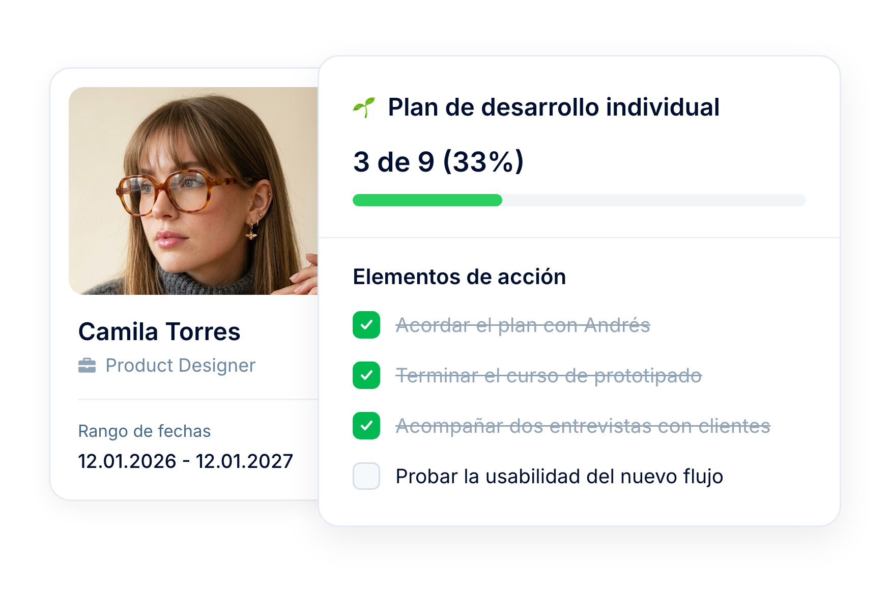 Planes de desarrollo con seguimiento automático del avance