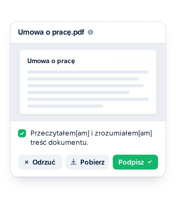 Podpisanie lub odrzucenie