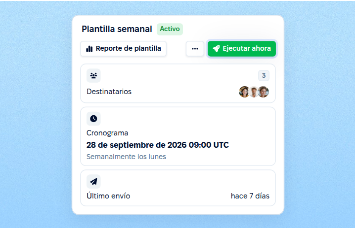 Exportación de reportes programada
