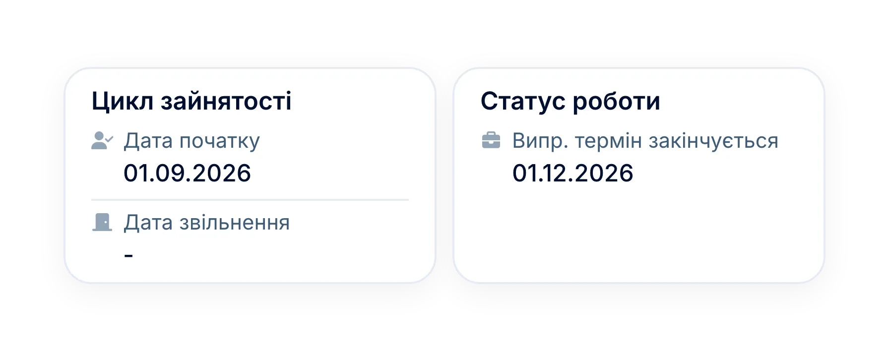 Дати з профілів співробітників