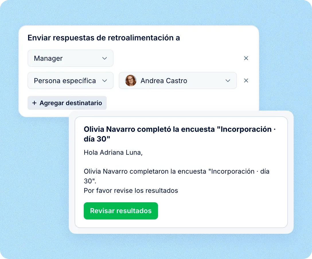 Respuestas enviadas al manager o a RR. HH.