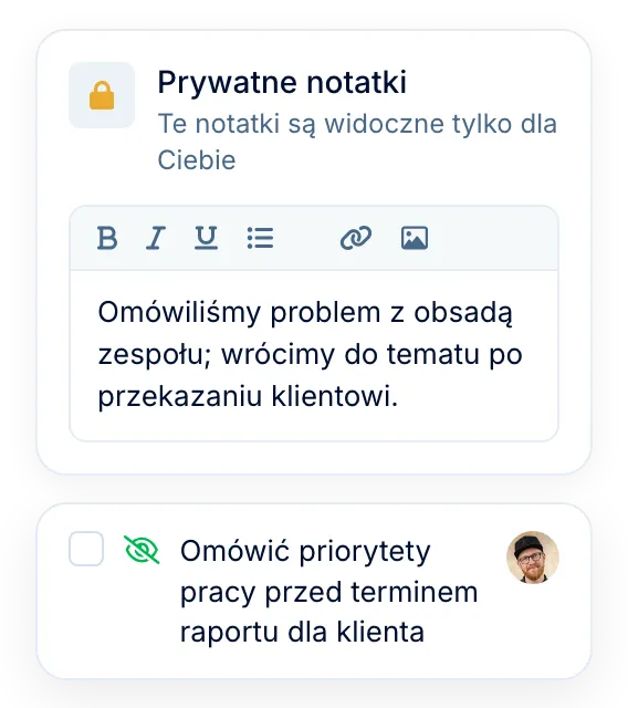 Bez prywatnych notatek z 1:1