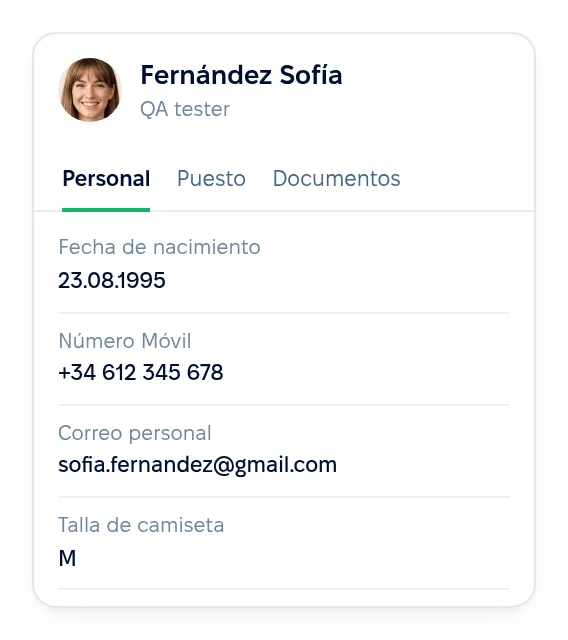 Campos del perfil y personalizados