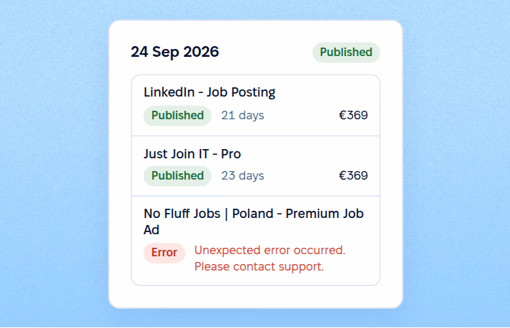 Per-channel status and error handling