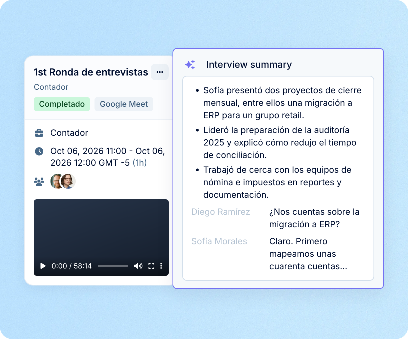 Grabación y resumen con IA después de la llamada