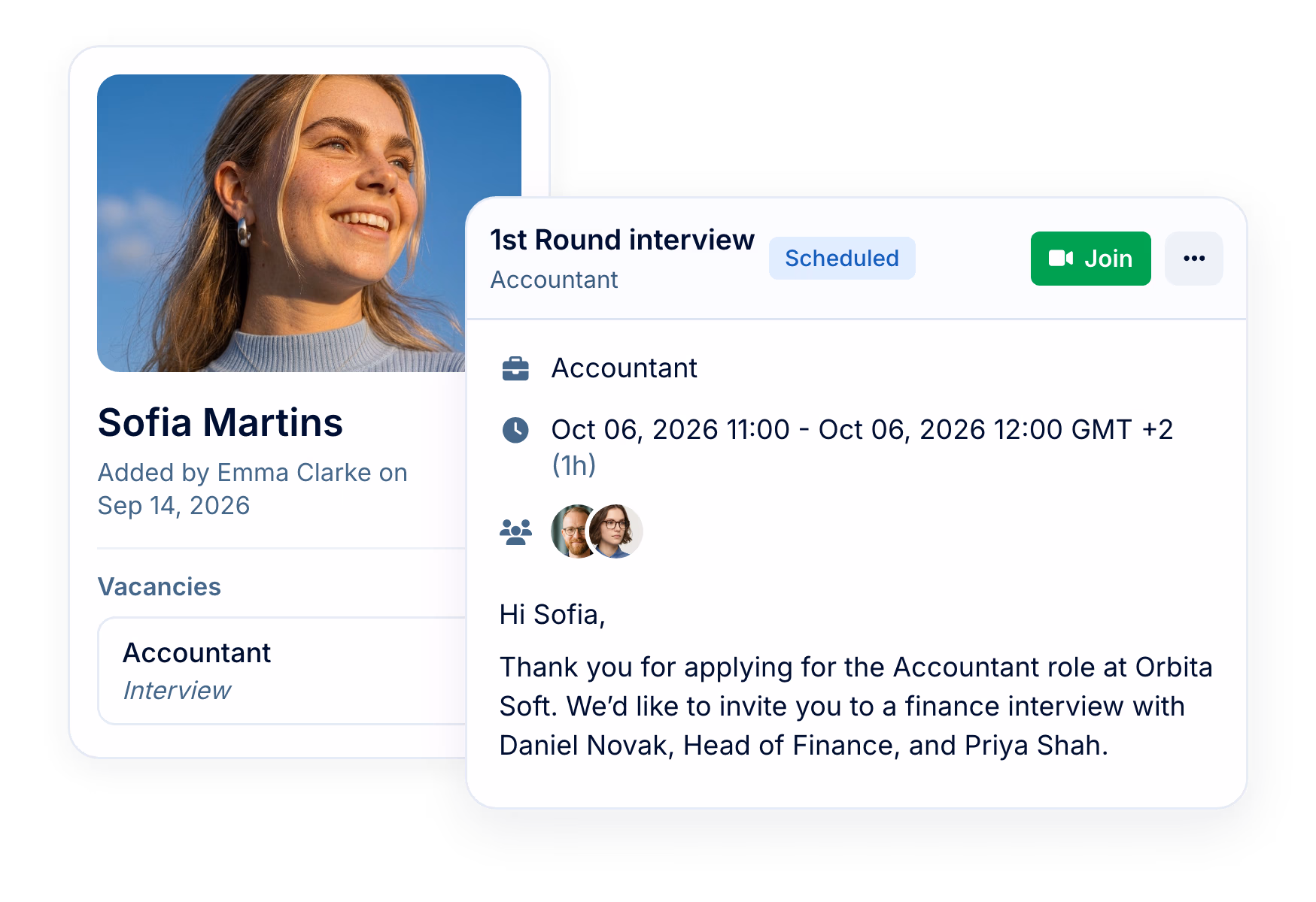 Interview scheduling without calendar ping-pong