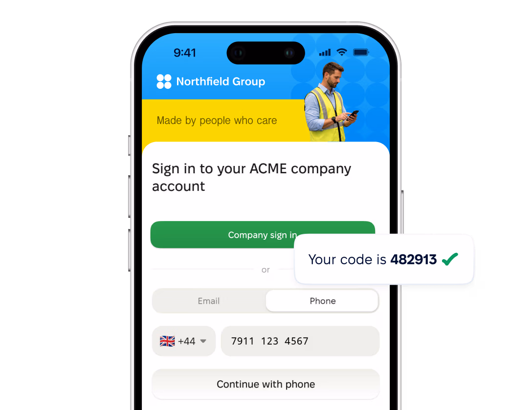 Sign in screen in the PeopleForce mobile app