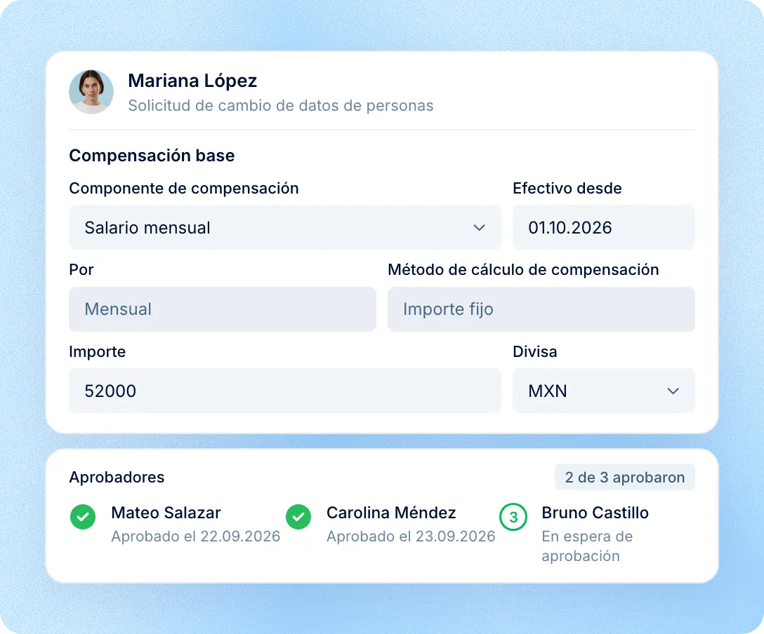 Solicitud de cambio de compensación