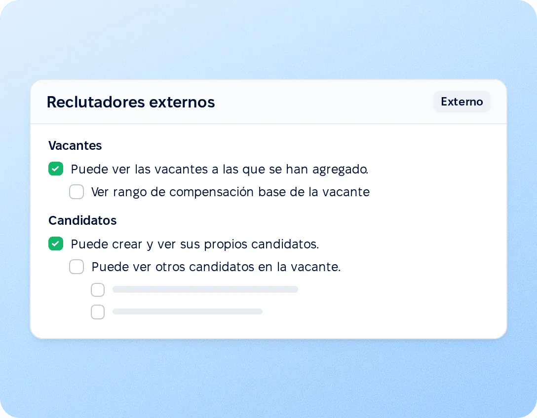 Acceso de reclutadores externos y datos de candidatos