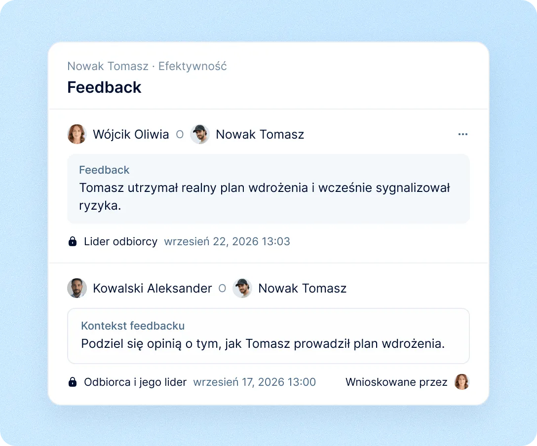 Każdą ocenę zaczynaj z feedbackiem już zebranym w jednym miejscu