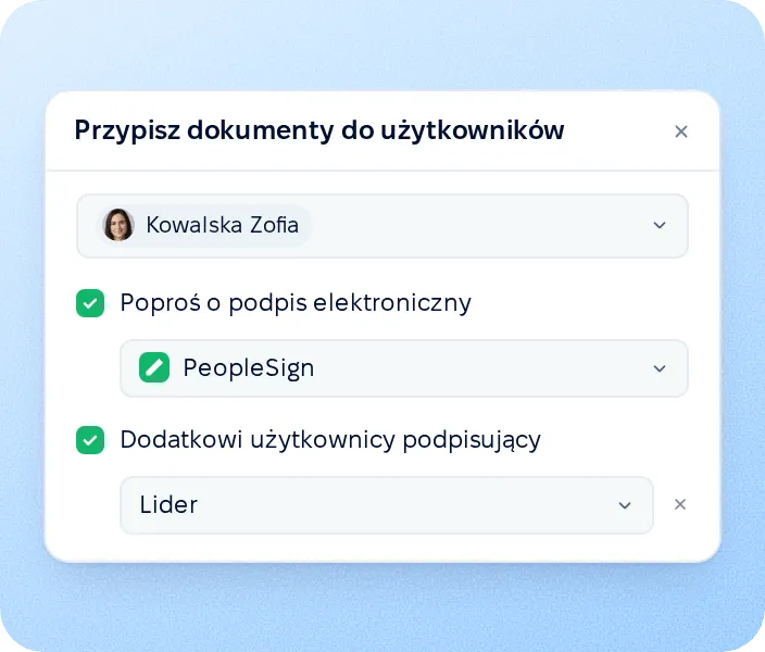 Prośba o podpis przy dystrybucji