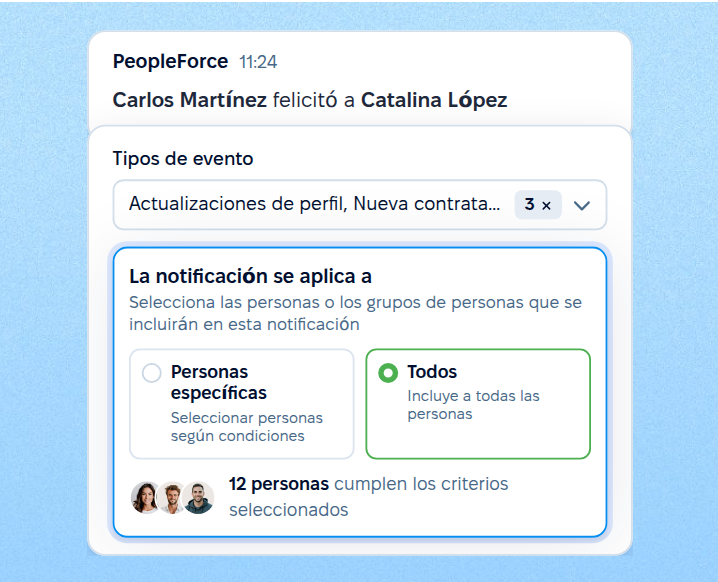 Publicaciones en canales para kudos y cambios en los equipos