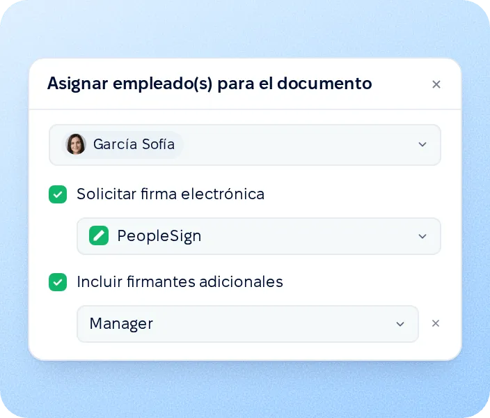 Solicitud de firma al distribuir