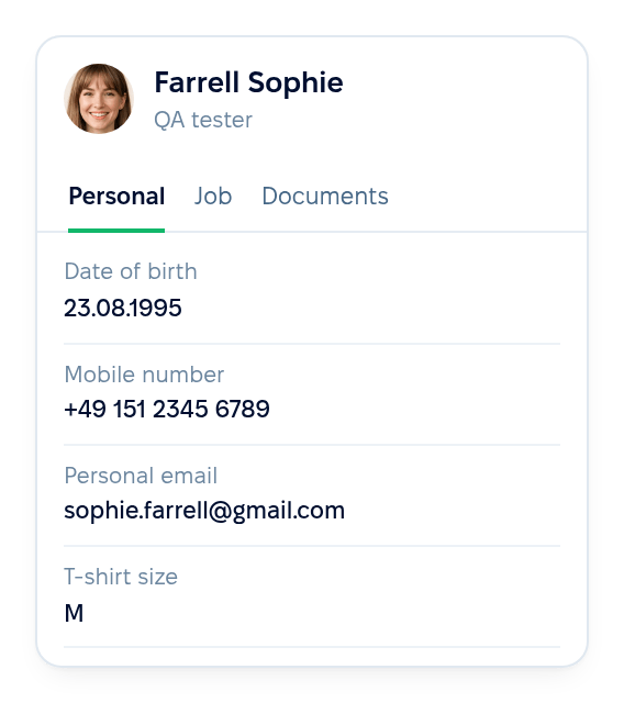 Profile and custom fields
