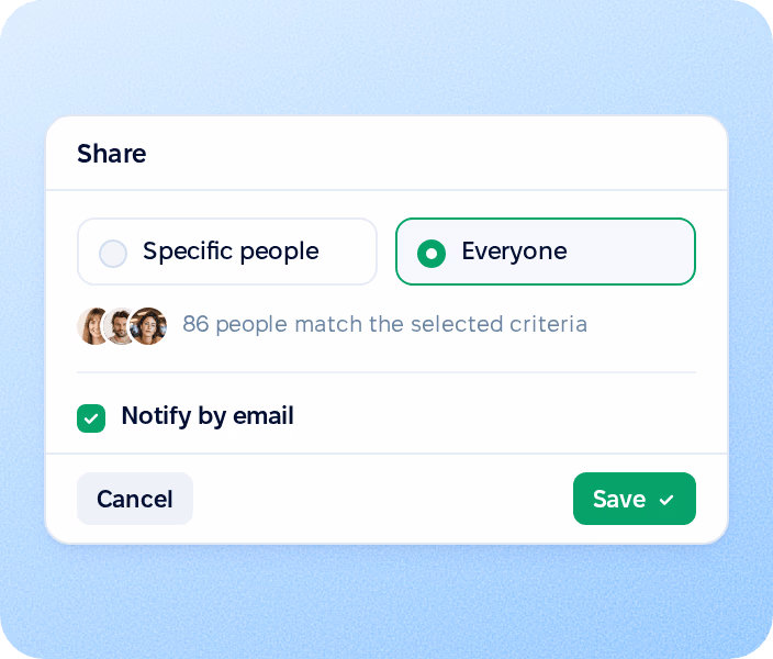 Notify the audience