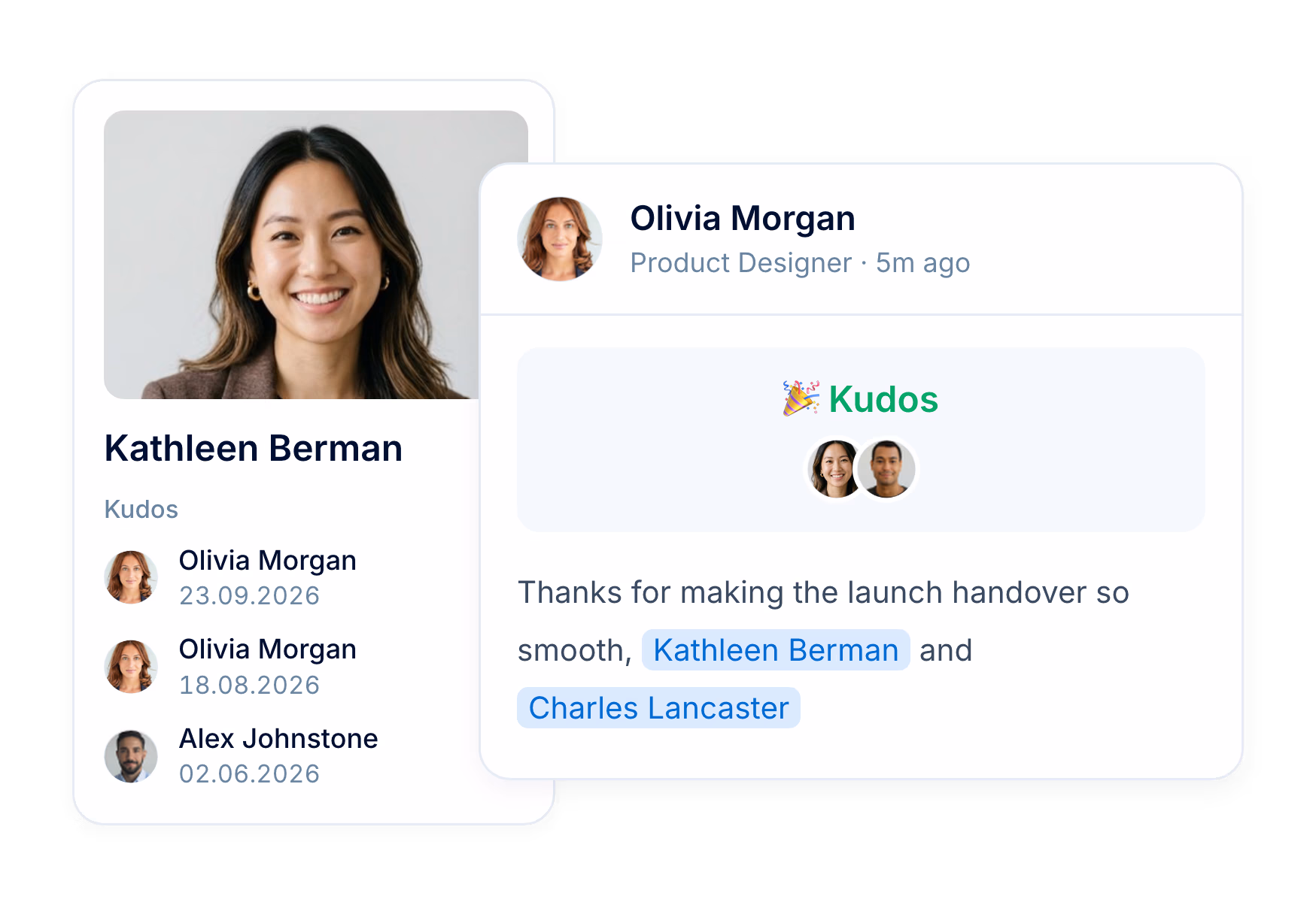 Employee recognition that stays visible, all the way to review time