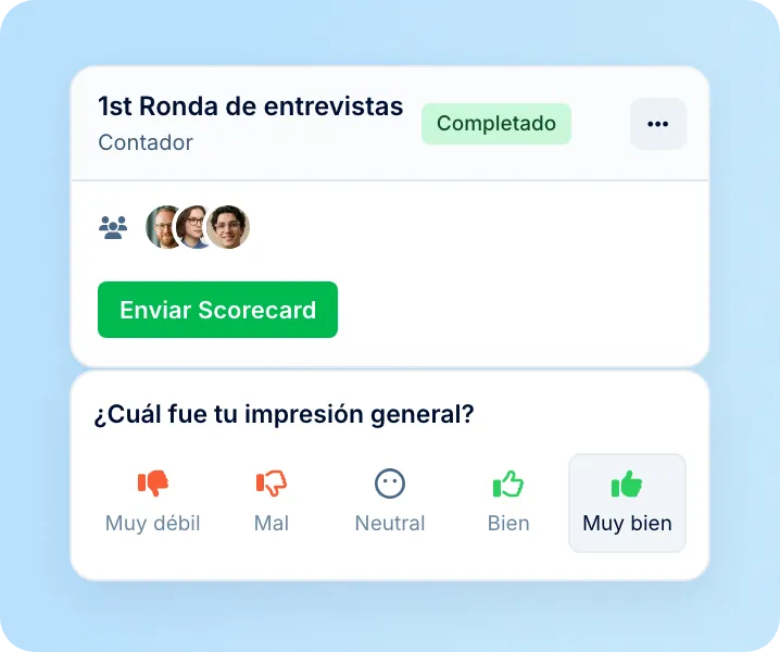 Cada entrevistador envía el suyo