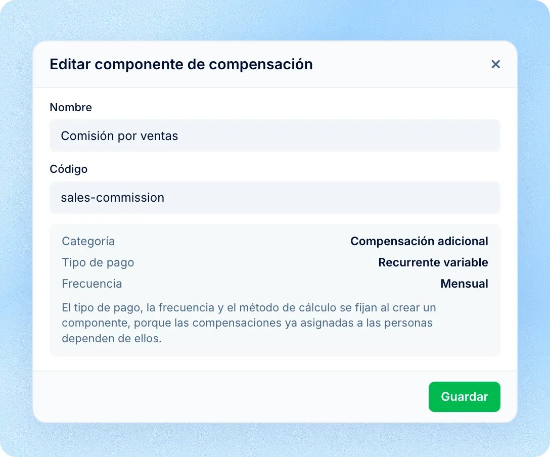 Las reglas viven en el componente, no en cada registro