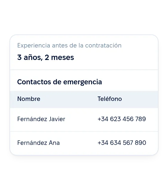 Experiencia previa y tablas personalizadas