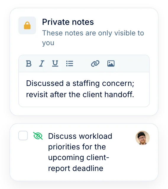 Private 1:1 notes left out