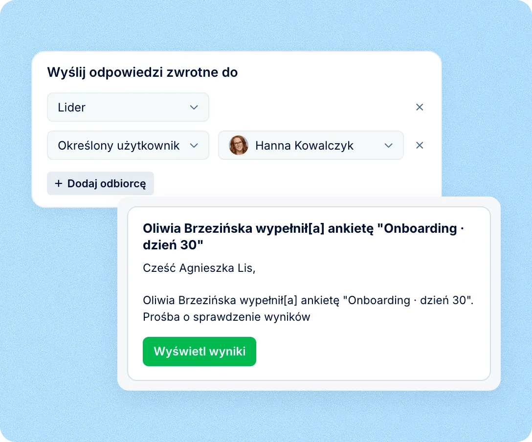 Odpowiedzi trafiają do przełożonego lub HR