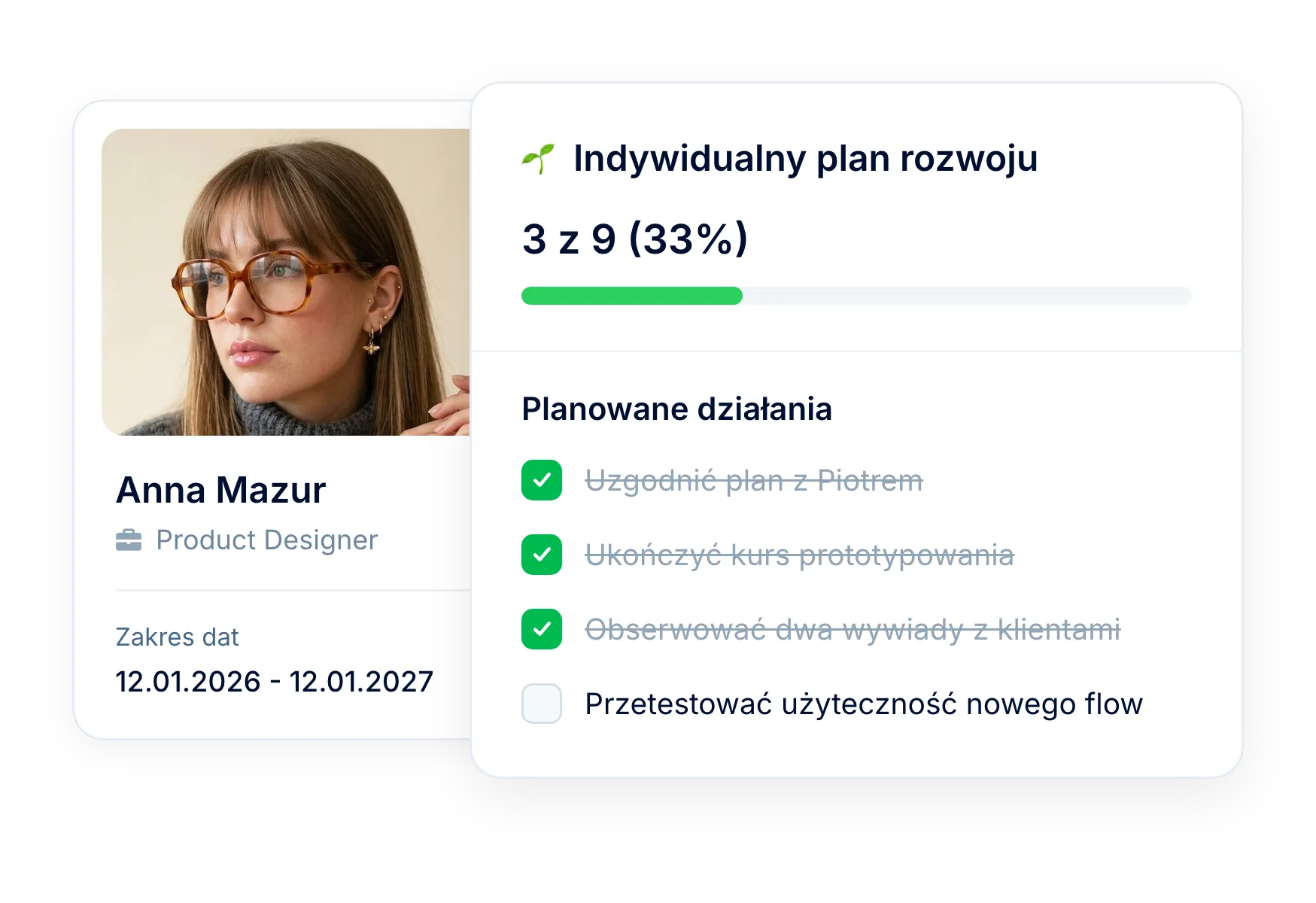 Plany rozwoju pracowników, które same śledzą postęp