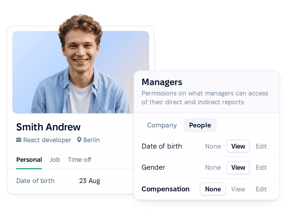 HR data security with access rules down to each employee field