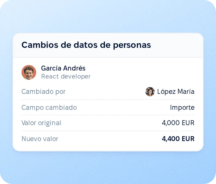Cambios de datos de personas