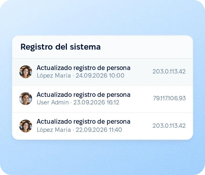 Registro del sistema