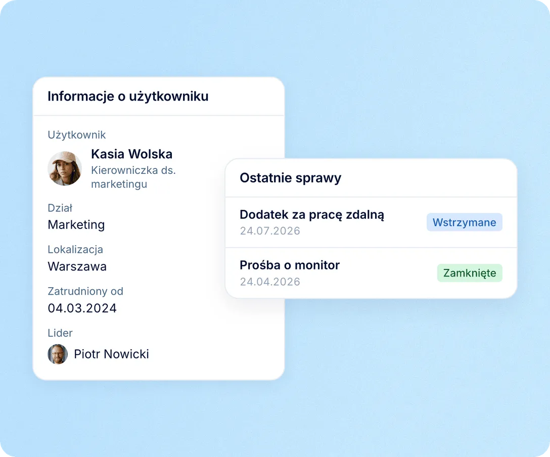 Kontekst osoby jest już na ekranie