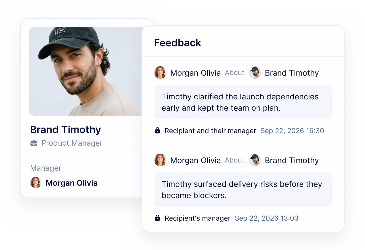 Continuous feedback with visibility set for each note