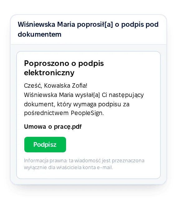Podpis z linku w e-mailu