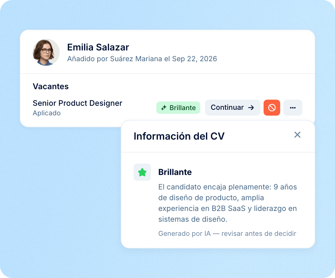 Tu equipo de reclutamiento decide qué pasa después