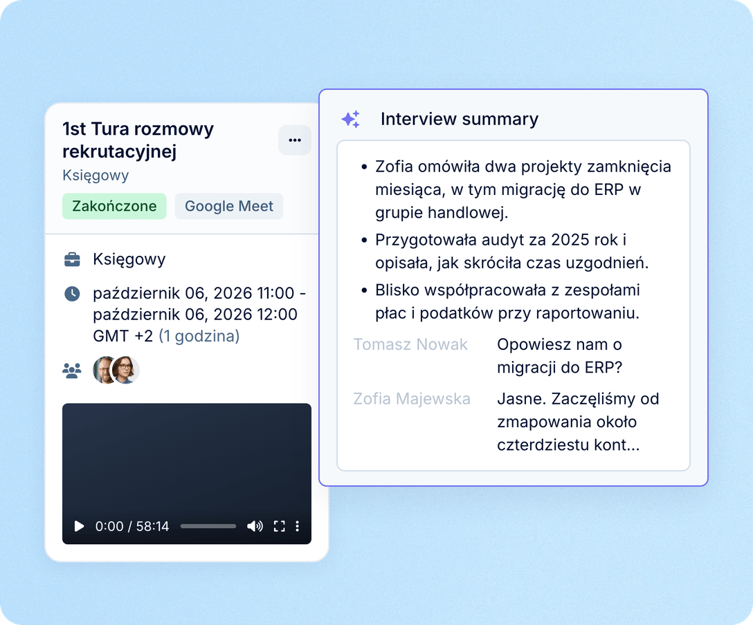 Nagranie i podsumowanie AI po rozmowie
