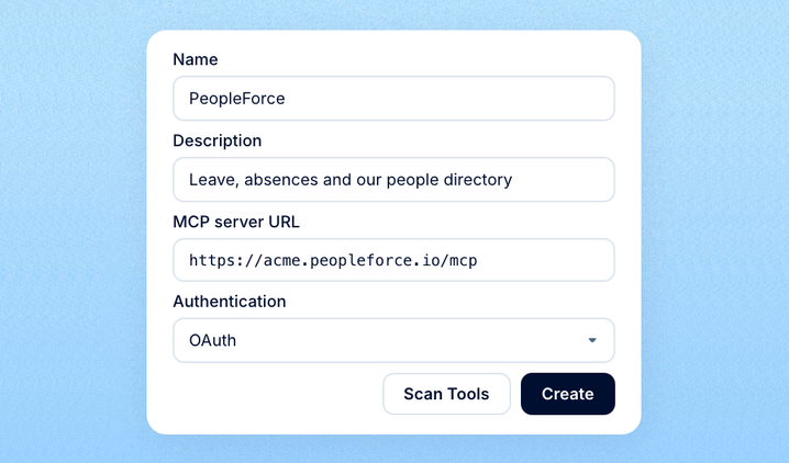 Step 2: Create an app for PeopleForce