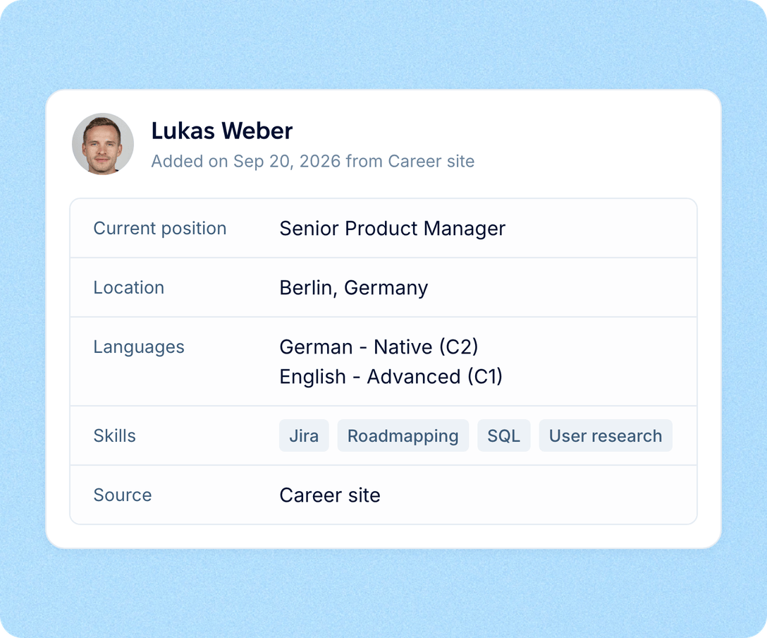 Applicants get their profile filled in automatically
