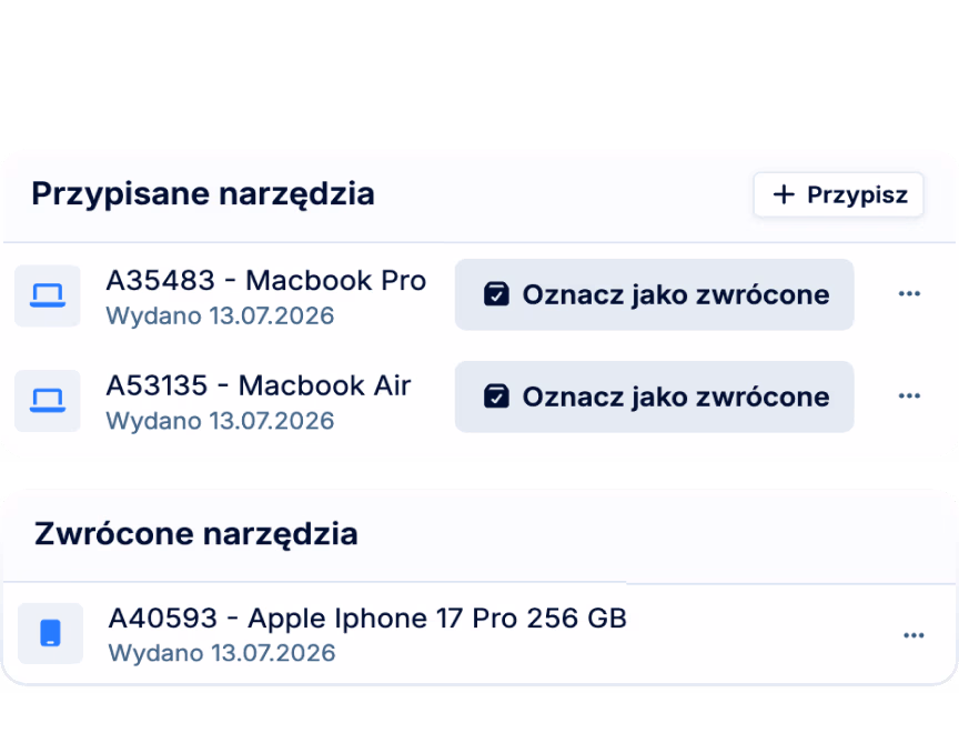 Kontrola nad sprzętem i dostępami
