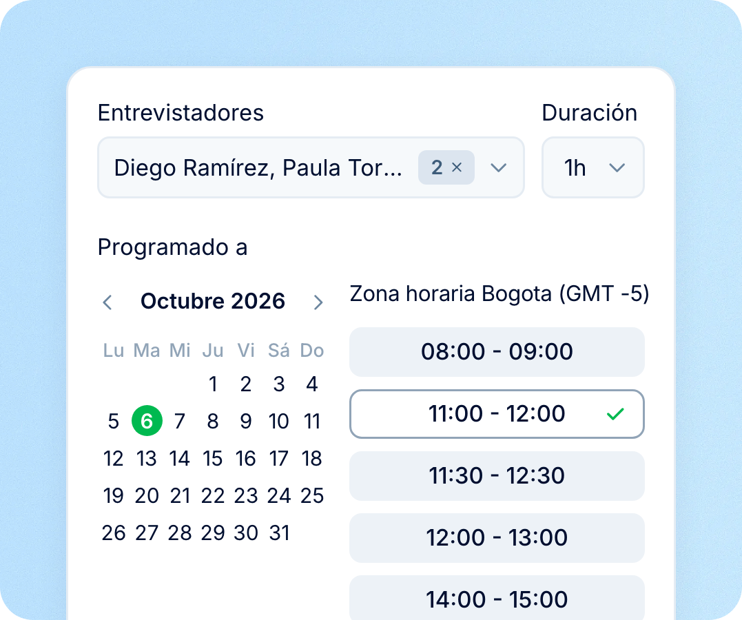 Entrevistadores y un horario libre