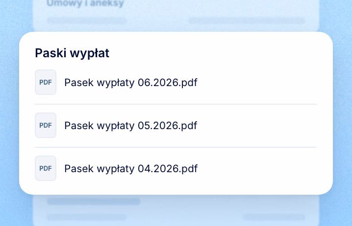 Paski płacowe i PIT-y w folderze pracownika