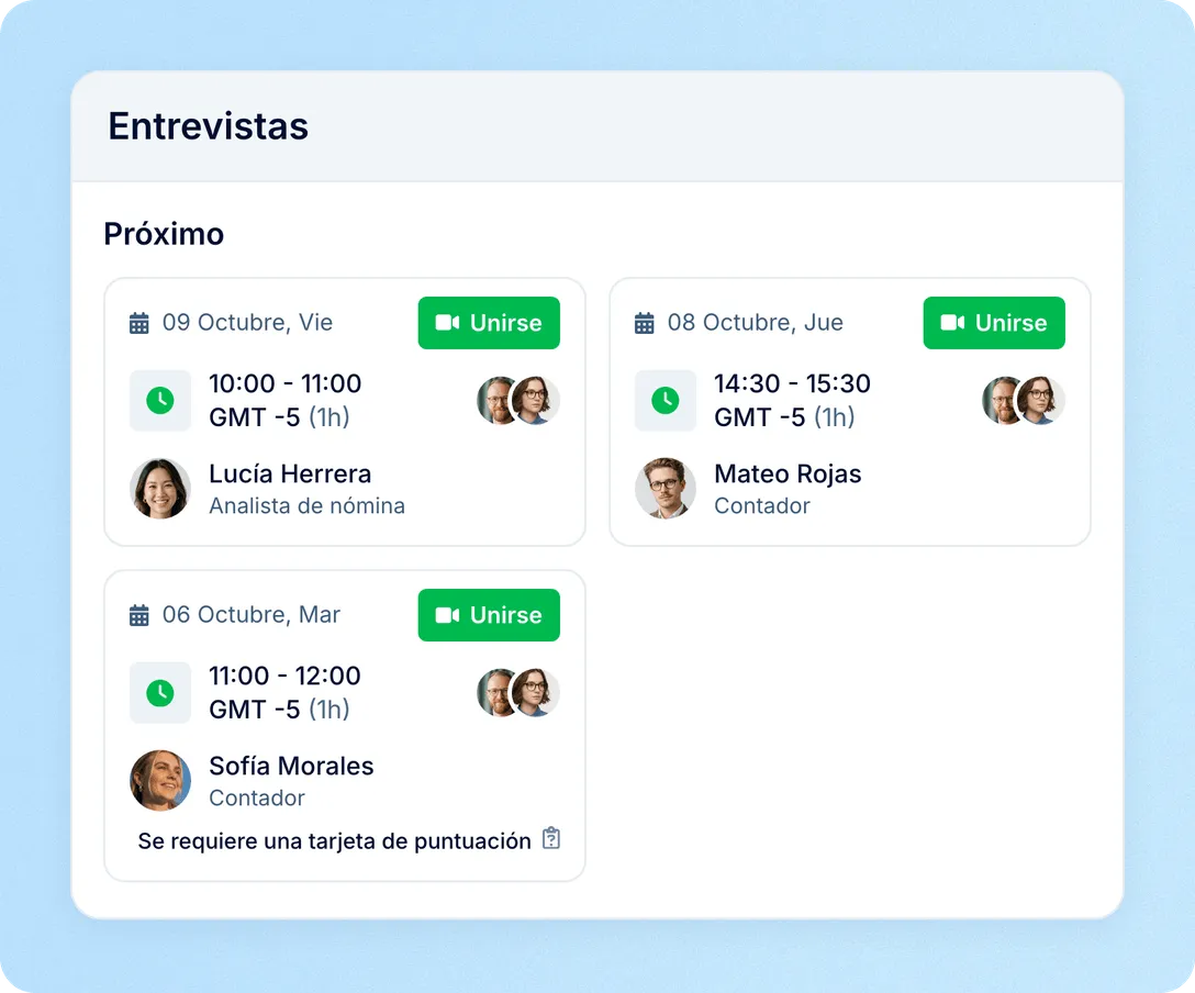 Mis entrevistas y notificaciones de entrevistas