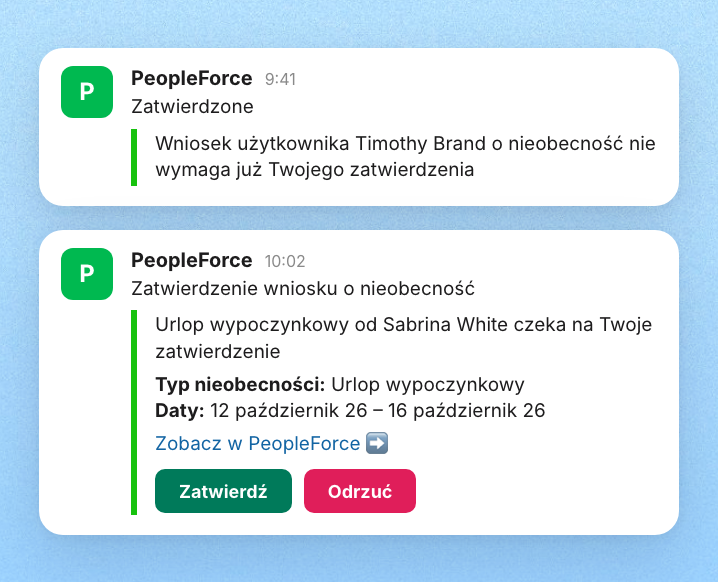 Zatwierdzanie w wiadomości bezpośredniej