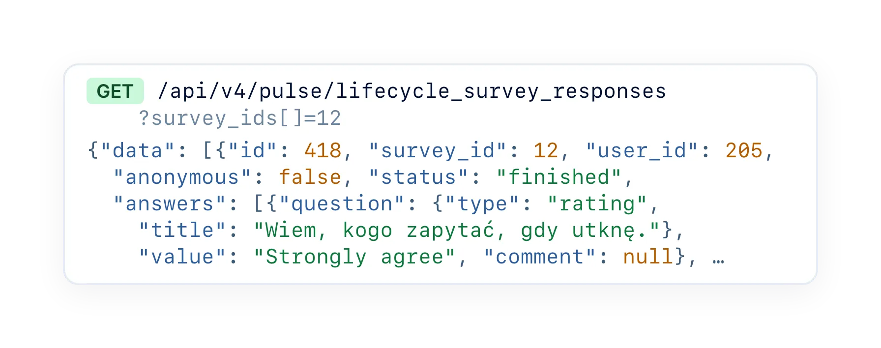 Odpowiedzi przez API