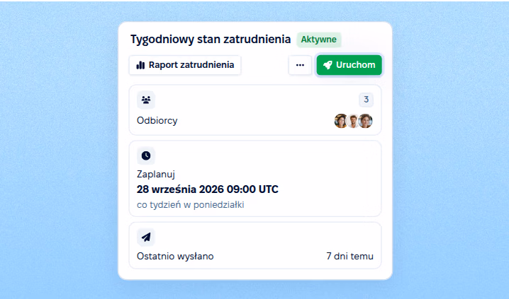 Eksport raportów według harmonogramu